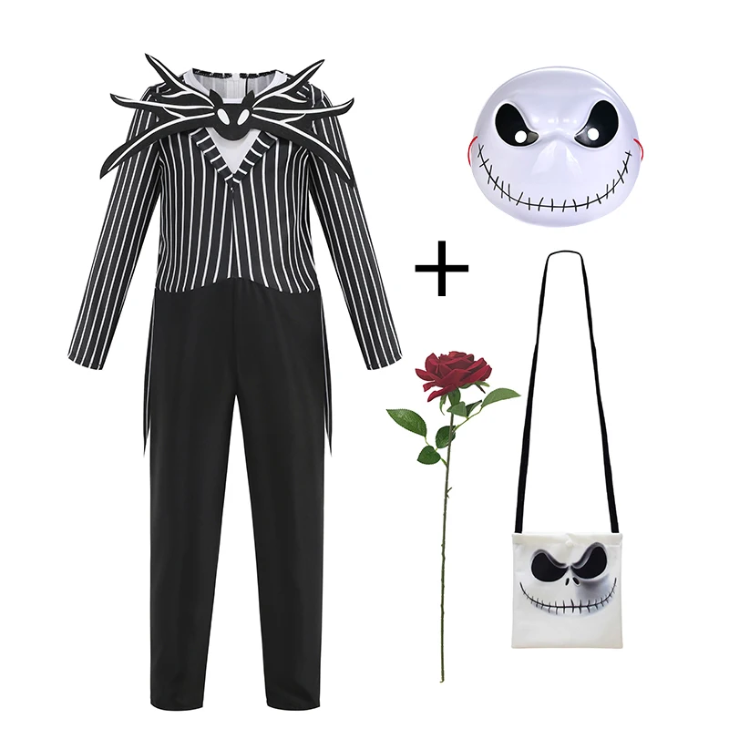 Halloween Jack Skellington Sally Cosplay Costume for Girls Boys The Nightmare Before Xmas Dress up Kids Classic Sally&Jack Frock view 3