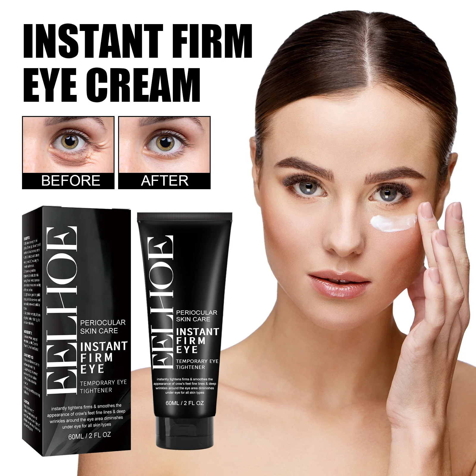 Eelhoe crema reafirmante para ojos, crema hidratante para la piel, antiarrugas, decoloración, reafirmante, cosméticos, venta al por mayor, 60ml