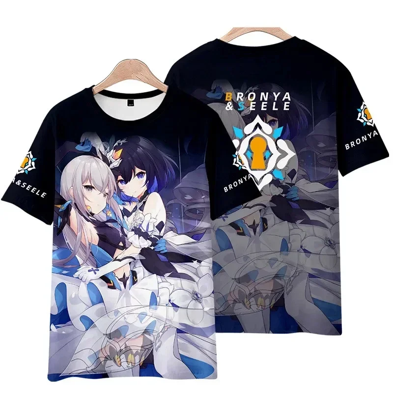 Summer Honkai Impact 3 Seele Vollerei 3D Printed T-shirt Fashion o collar short sleeve anime street wear unisex kids clothing