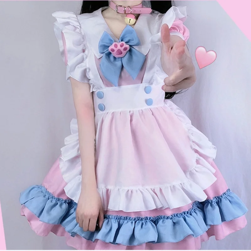 Disfraz de colegiala de talla grande, uniforme de sirvienta Lolita, vestido de lencería Sexy, espectáculo de animación, trajes Miad, ropa Kawaii para estudiantes