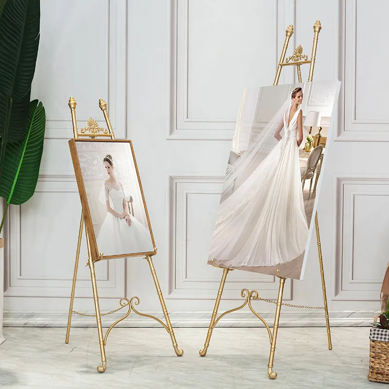 European iron oil painting frame photo frame floor stand display rack poster frame photo bracket wedding easel