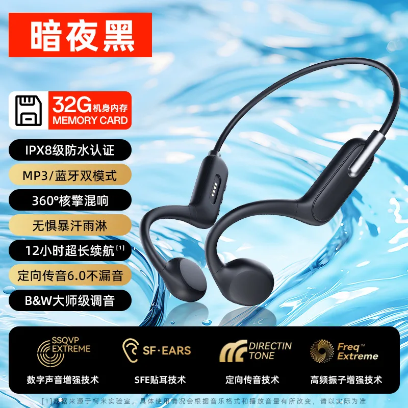 English version x6 swimming headset supports mp3 with 32g memory true bone conduction bluetooth headset view 6