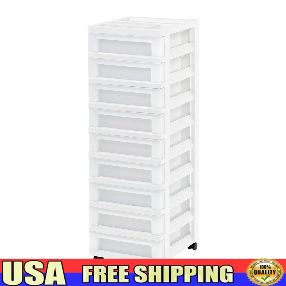 

Пластиковая тележка для хранения с 9 ящиками и органайзером, органайзер на колесиках, офисные принадлежности, игрушки для рукоделия, домашнее использование