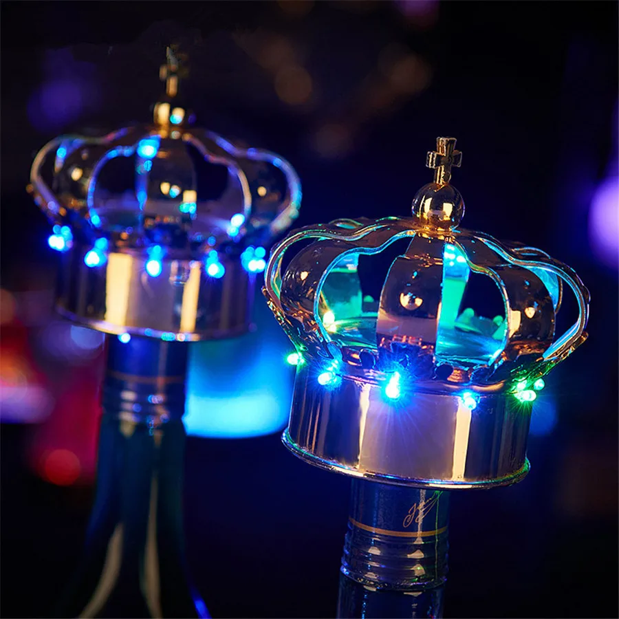 Rechargeabe LED Champagne Bottle Topper Ligh CROWN Bottle Cap Service ELECTRONIC Sparklers For Nightclub Bar Party Wedding Decor