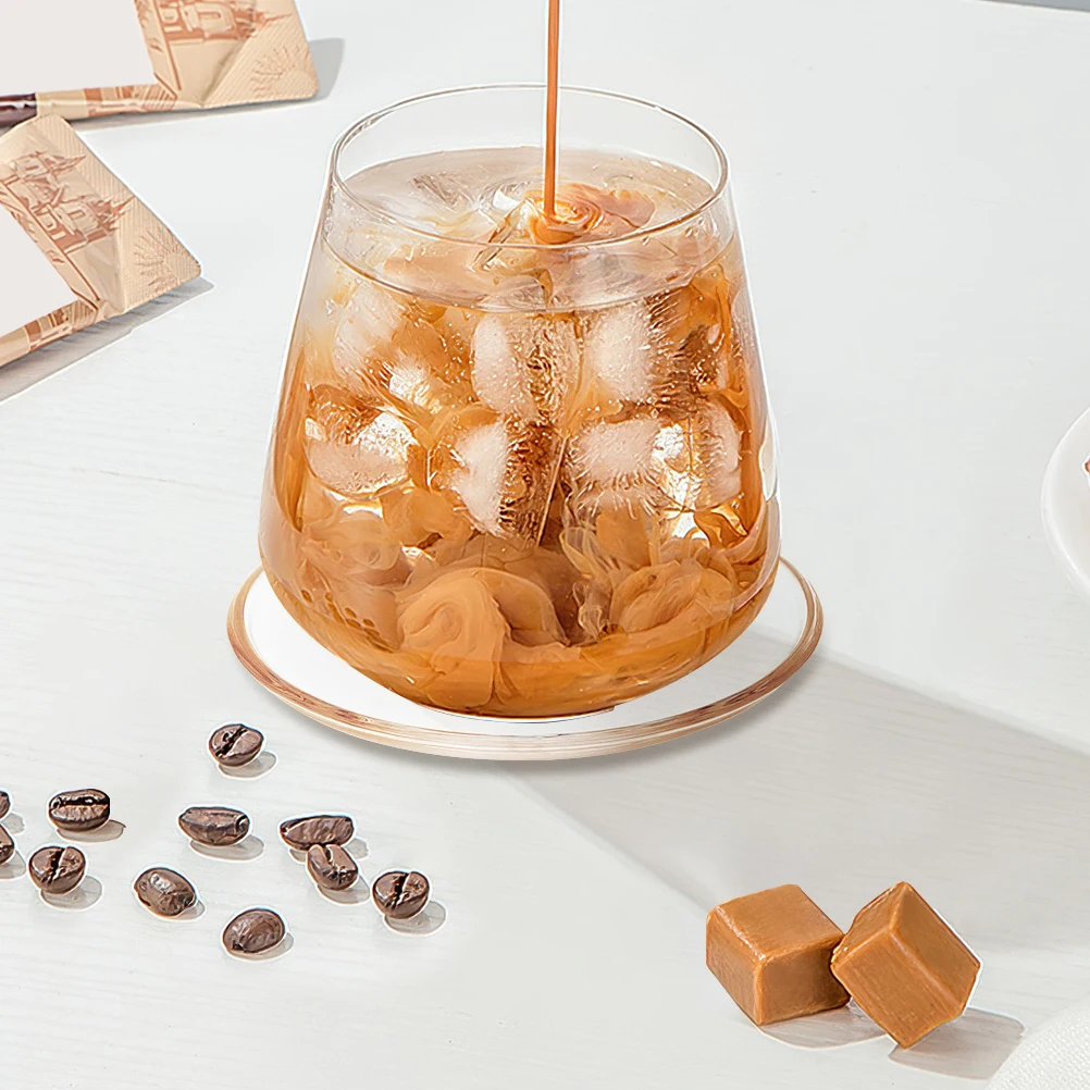 

2Pcs Clear Glass Saucers Transparent Round Design for Coffee Tea Snacks Appetizers Elegant Home Outdoor Use Coffee Plates