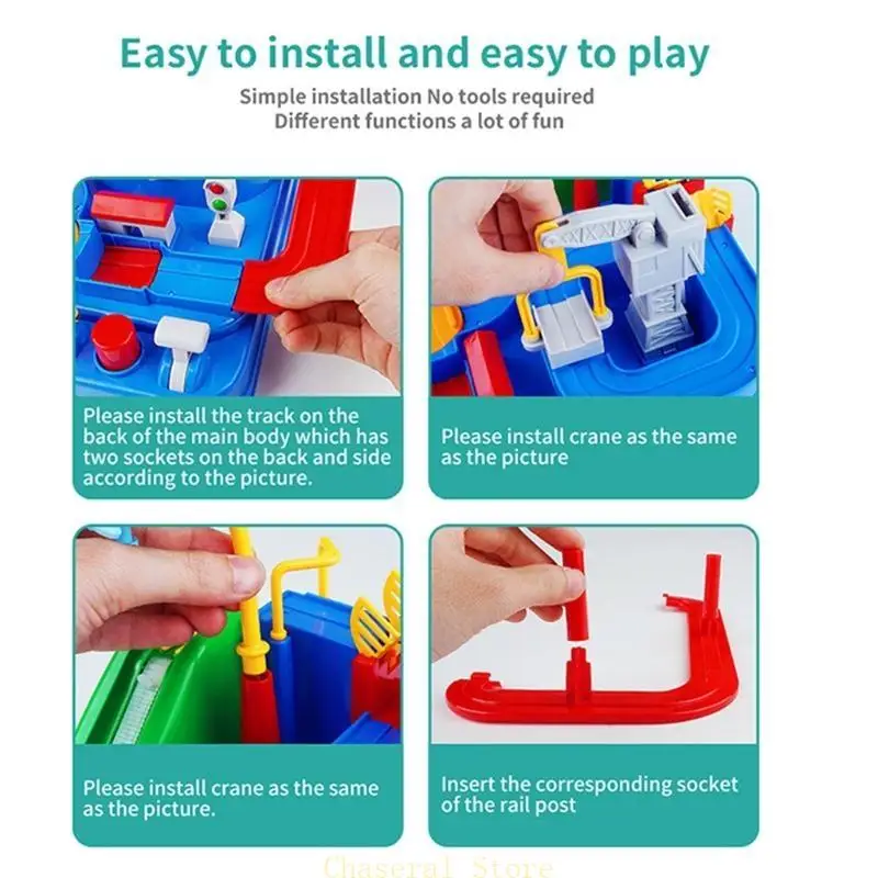 

E7ce Baby Kids Manual Train Track Carouzles Car for Kids Education Toy Table Game Game Grothes Gifts