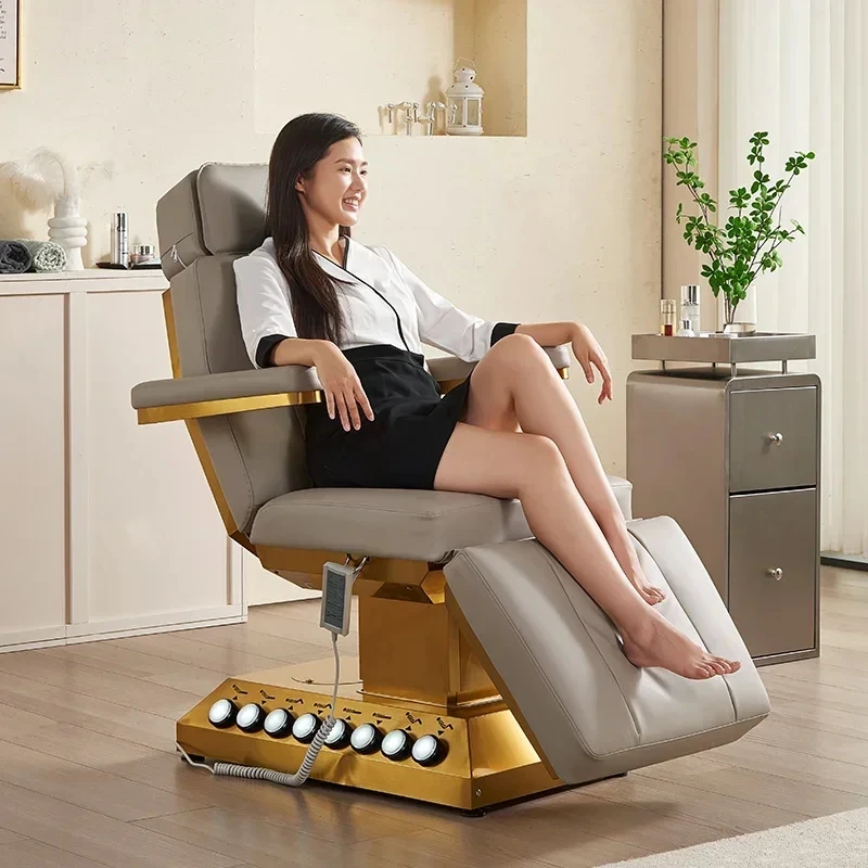 

2025 newest Modern eyelash Facial Treatment salon electric massage beauty bed With motors