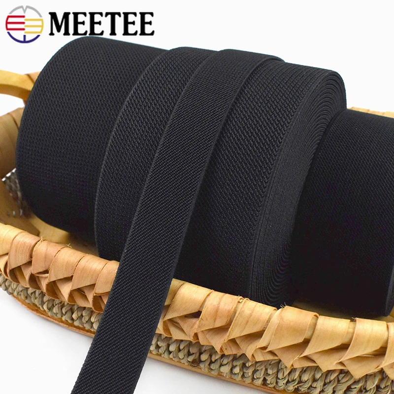 1-4M 10-80mm Black Elastic Band Pants Jeans Waistband Spring Apparel Rubber Bands Garment Belt Bungee Cord Sewing Accessories