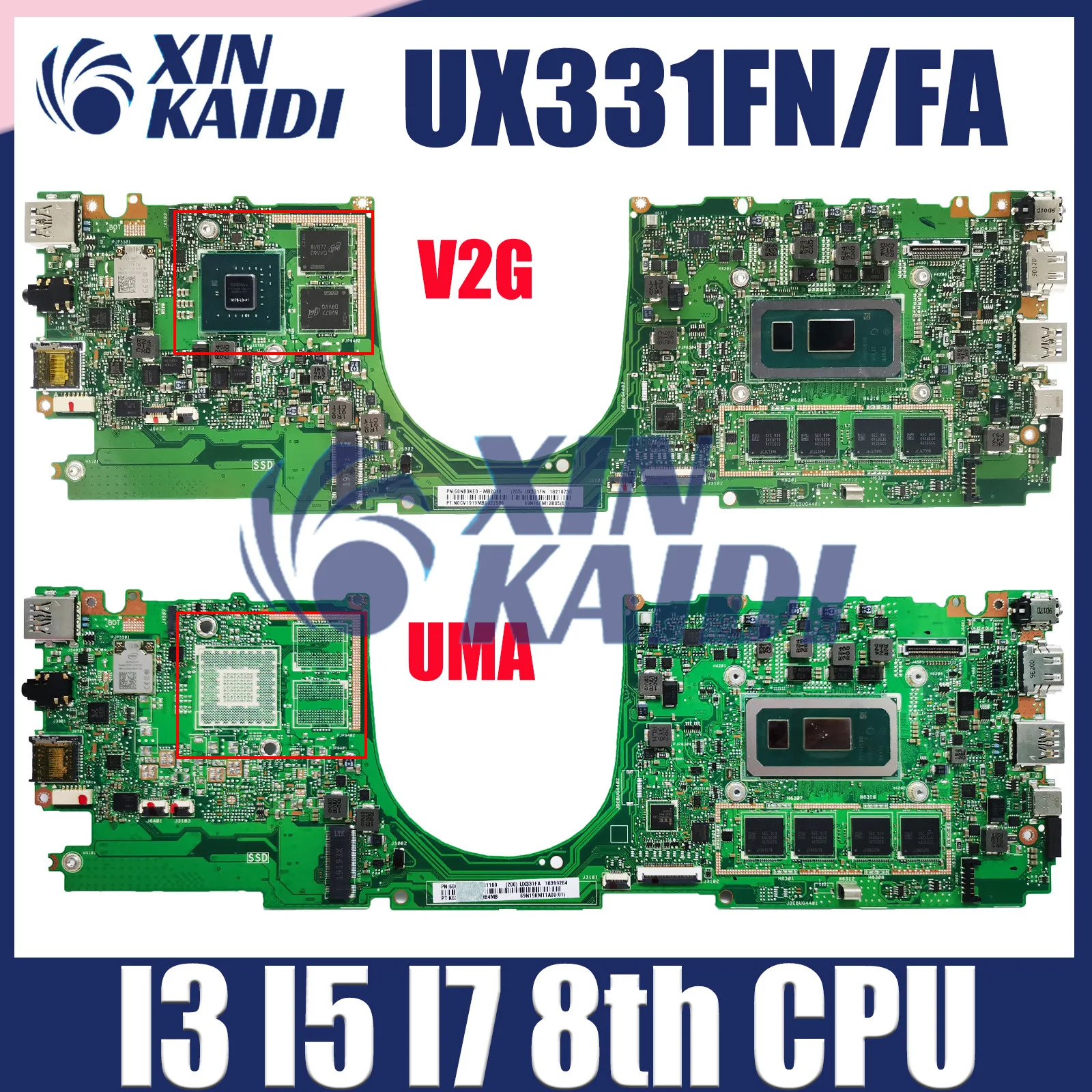 

UX331FA Mainboard For ASUS UX331F UX331FAL UX331FN BX331F Laptop Motherboard With I3 I5 I7 8th CPU V2G UMA 8G 16G RAM