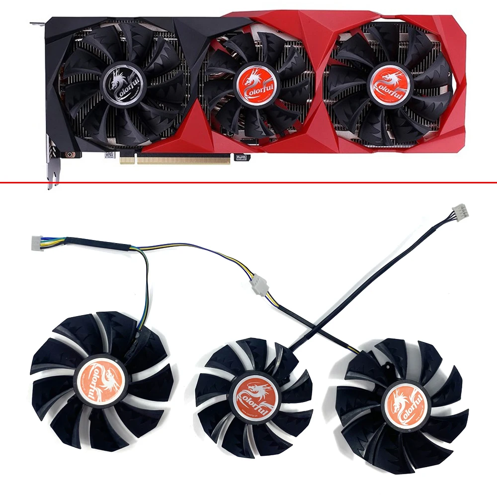 

NEW Cooling Fan 85MM 75MM 4PIN For Colorful GeForce RTX 3060 3070 3080 Ti 3090 NB 12G-V Graphics GPU Video Card Cooler Fan