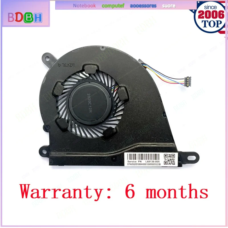 CPU Cooling Fan For HP 15-DY 15s-FQ 14-DQ 14S-DQ 15-EF L68134-001 15-dy1xxx