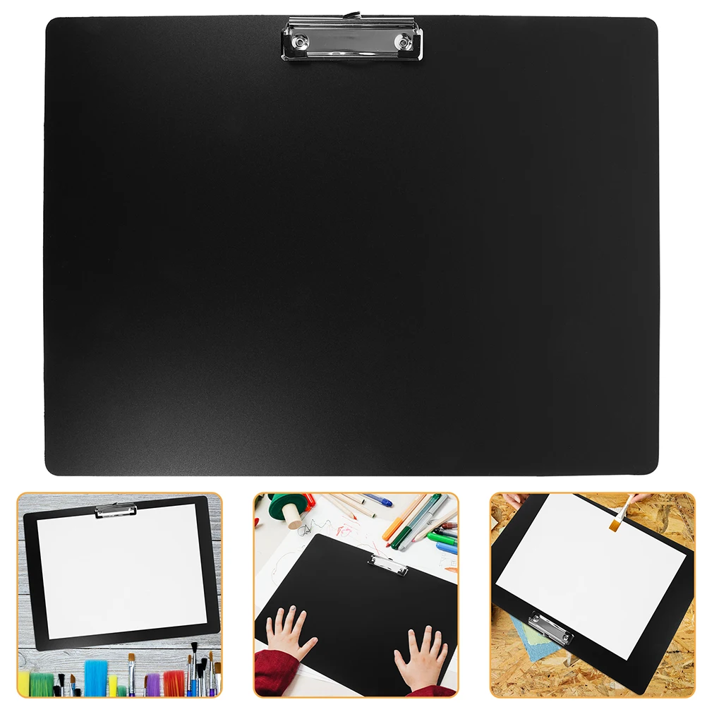 

3 Pcs Painting Splint Clipboard Horizontal Folder Clips Multifunction with Base Black File Storage Student
