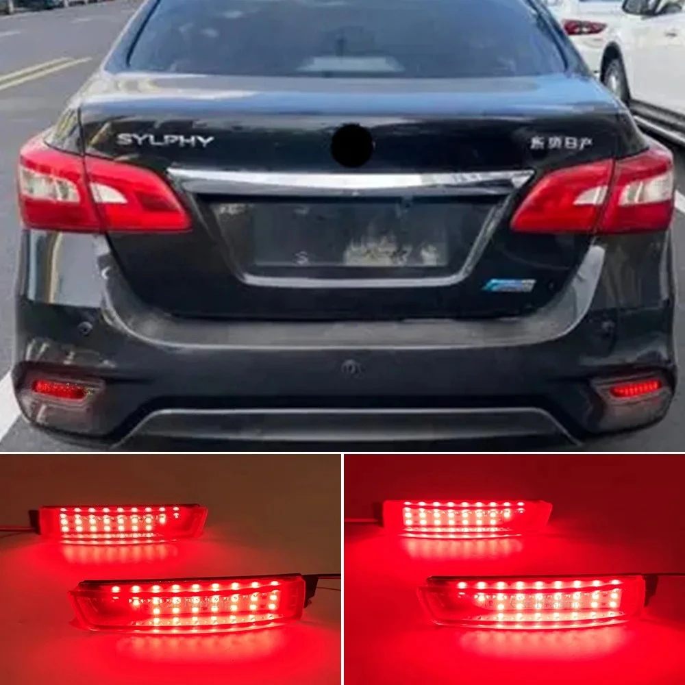 

2Pcs For Nissan Sentra Sylphy 2012 2013 2014 2015 2016 2017 2018 2019 Car LED Rear Fog Lamp Brake Light Rear Bumper Lamp