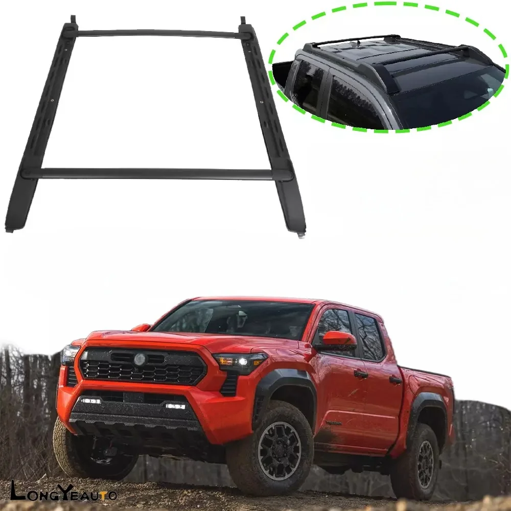 One Set Aluminum Fits for Toyota Tacoma 2024 2025 Roof Rail Racks Side Rail Bar Crossbar Cross Bar