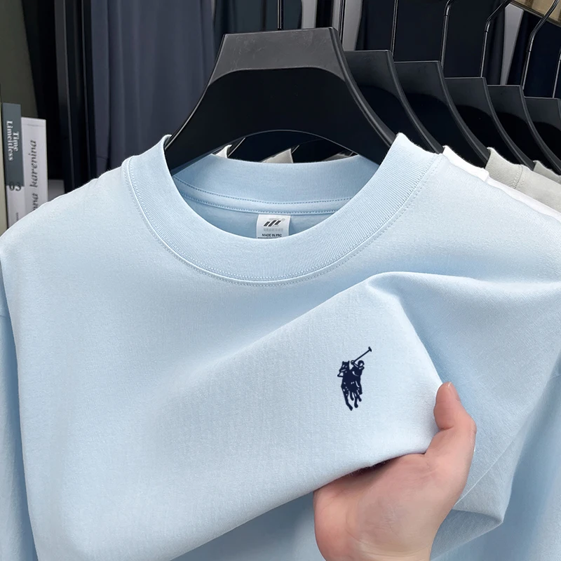 Camiseta de Manga Corta de Algodón para Hombre, Nueva Colección Primavera-Otoño 2026, Camiseta Informal con Cuello Redondo, Top Holgado para Hombre