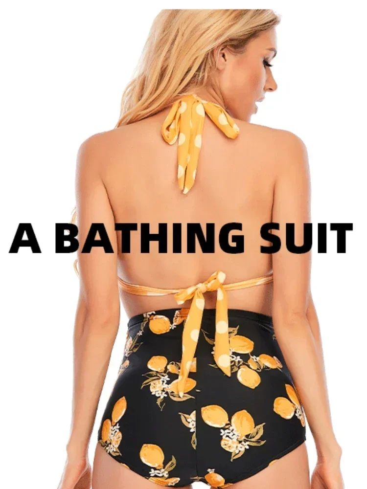 Sexy High Waist Bikini Push Up Plus Size Swimwear Dot Women Swimsuit Strap Bandage Bathing Suit 2024 Mujer New Summer Beach Wear