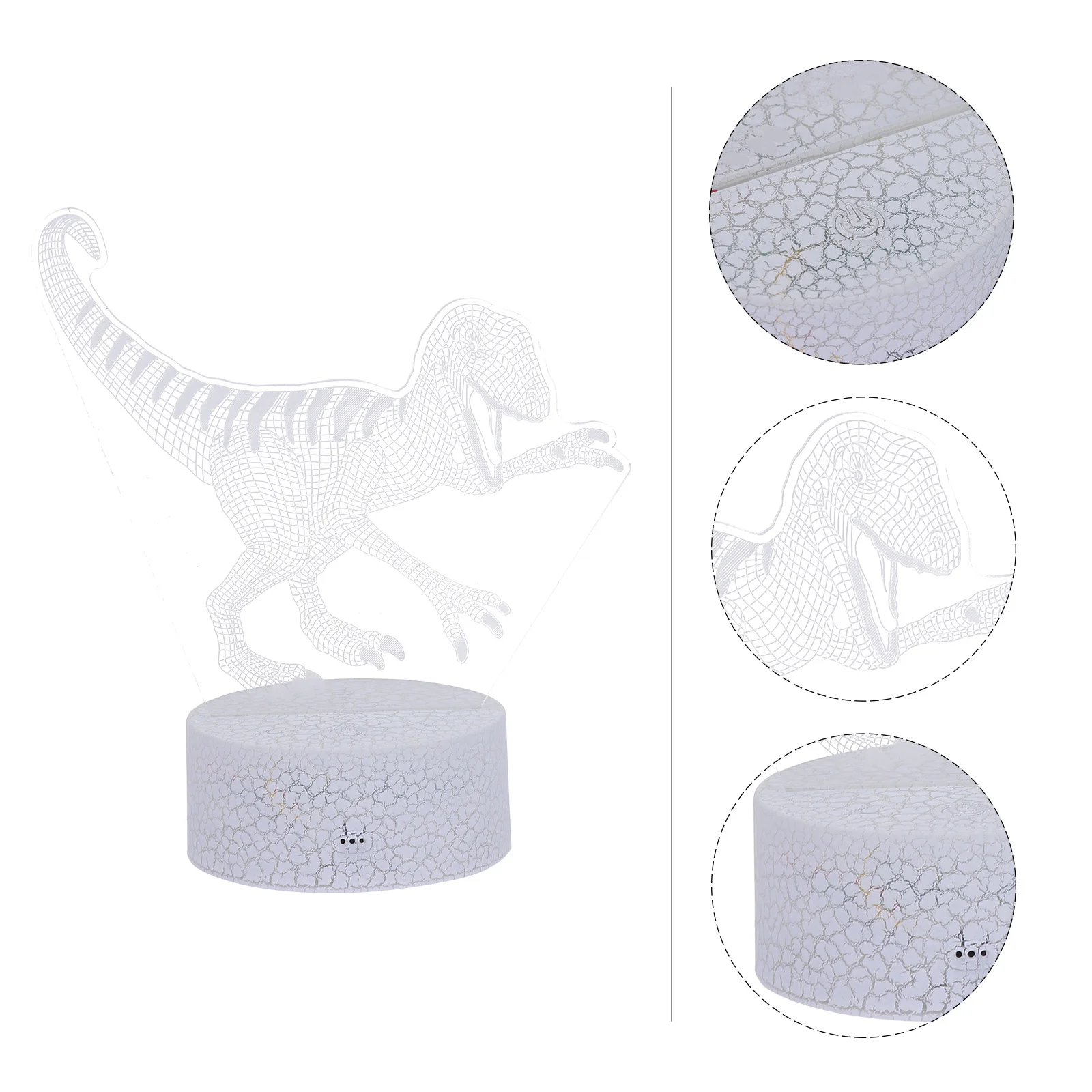 

1 set 1 Set 3D Night Light Dinosaur Acrylic Led Lamp Color Changing Visual Bedside Decor Kids Room Desktop 3D Visual Night Lamp