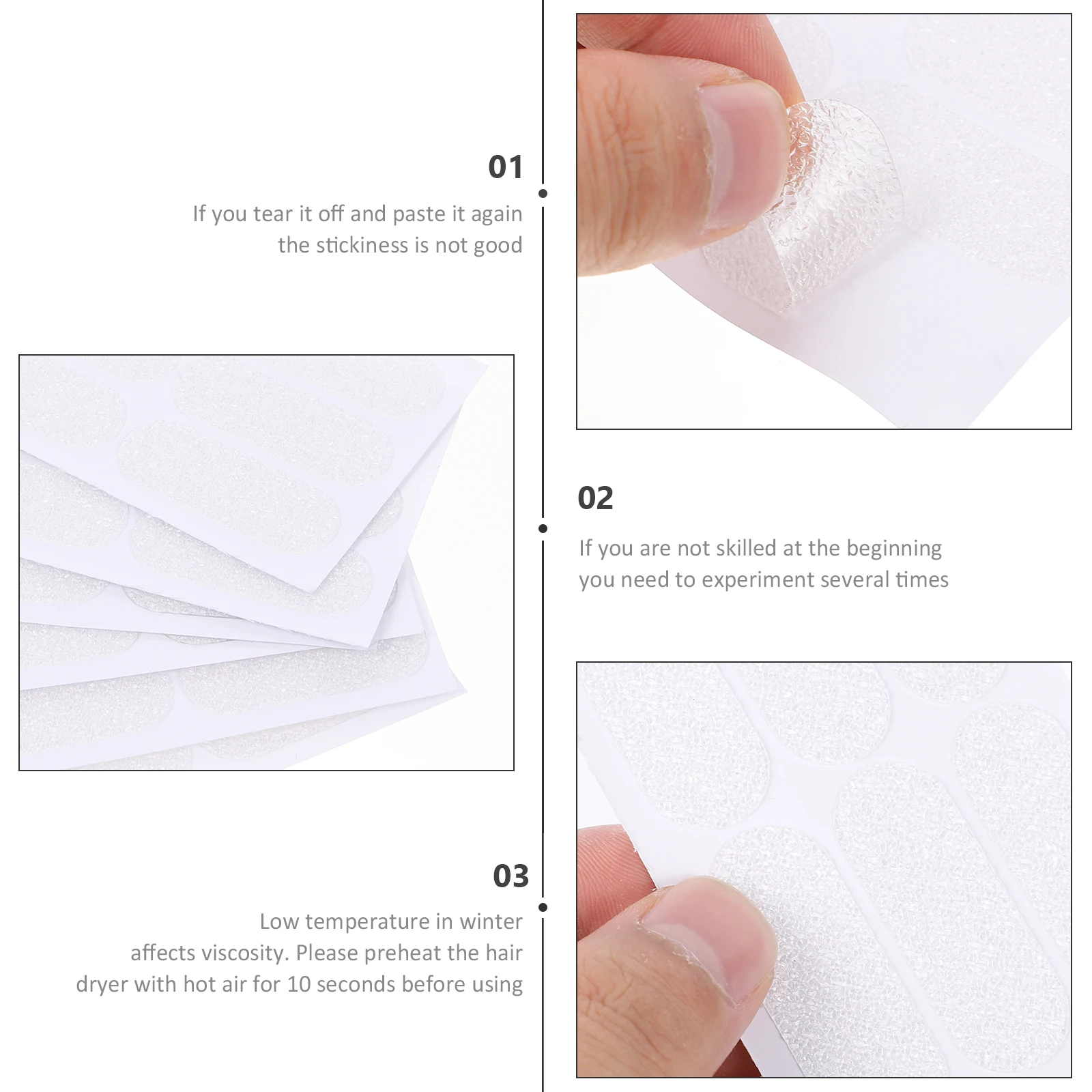 

6 Sheets Waterproof Ear Stickers Tape for Earring Protector Patch Transparent Adhesive Support White Cosmetics