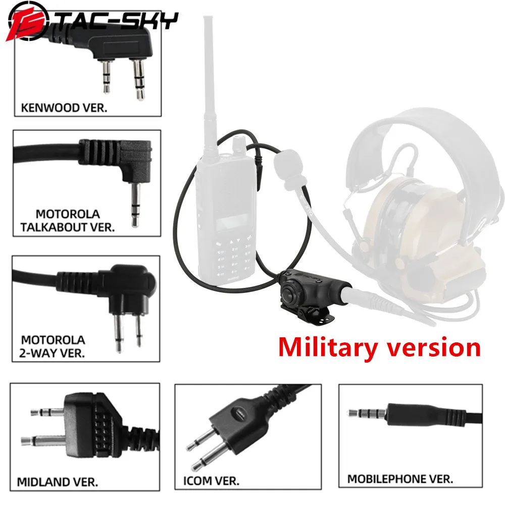 

TS TAC-SKY Tactical HEADSET Adapter Military Version PTT U94 V2 PTT Compatible with TCIHEADSET Liberator Sordin Comtac HEADSET