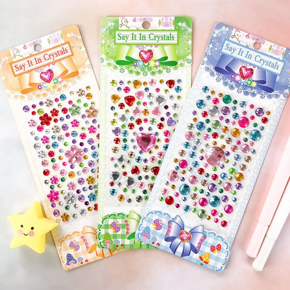Decoration Stickers 3D Gem Stickers Scrapbooking Diary Album Children Toy Gem Sticker Self Adhesive DIY Mobile Phone