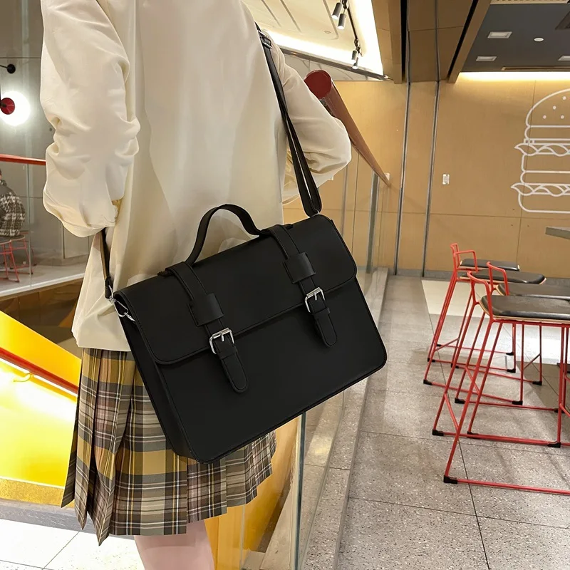 Japanese Backpacks Students Large Capacity Horizontal Version Schoolbag Retro Crossbody Bag Handbag Messenger Bag JK Uniform Bag