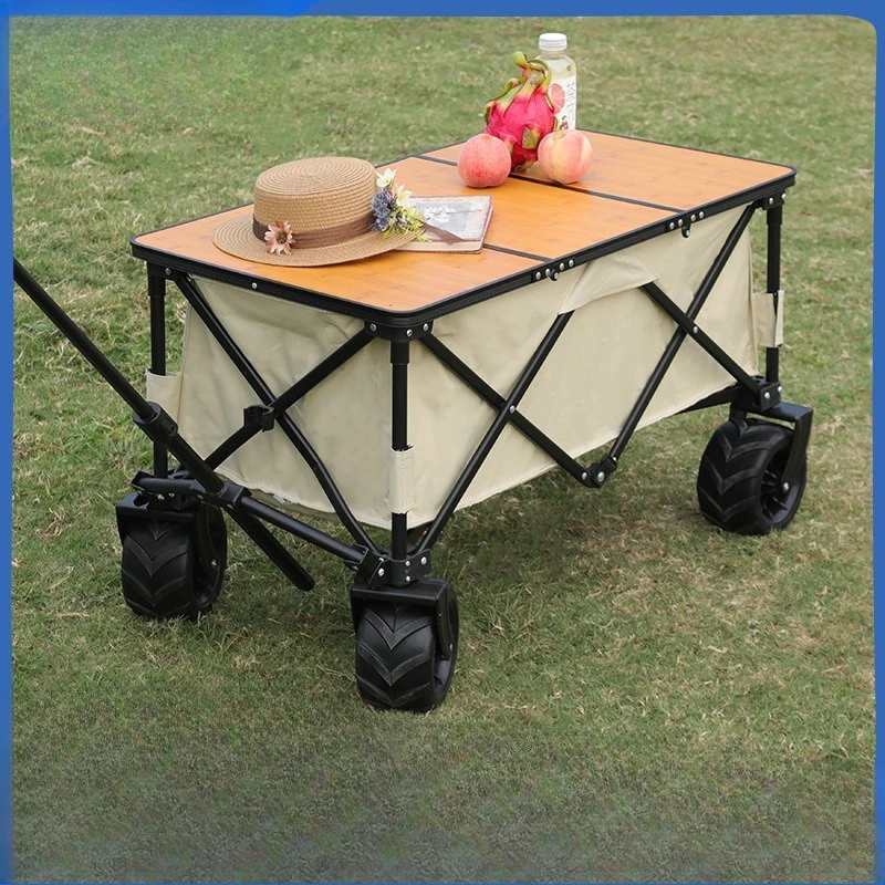 Outdoor travel camp car self-driving tour portable foldable trolley shopping cart camping trolley trailer wholesale