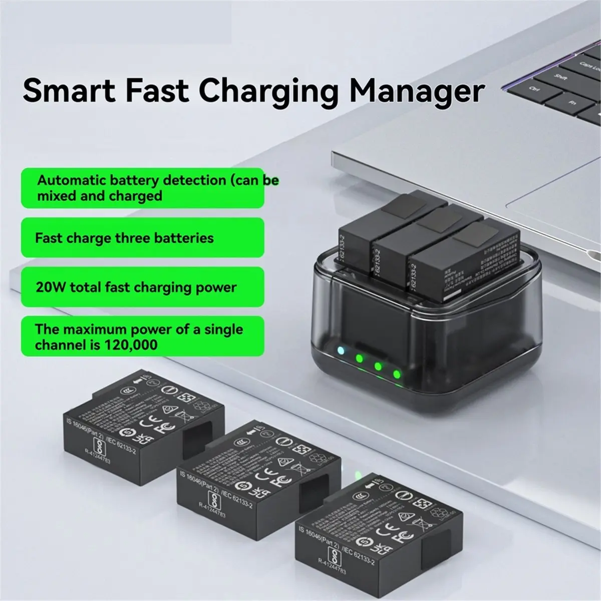 Battery Fast Charger for Pro/ Pro 2 Three Port Fast Charging Dock plastic