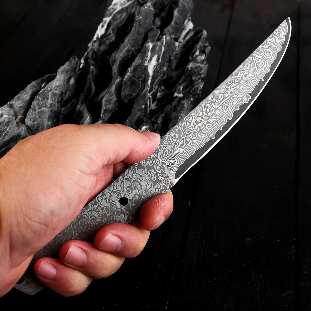 Full Tang Damascus steel blank blade DIY Handmade Fixed Blade Damascus knife blanks Razor sharp customised knife making accessor