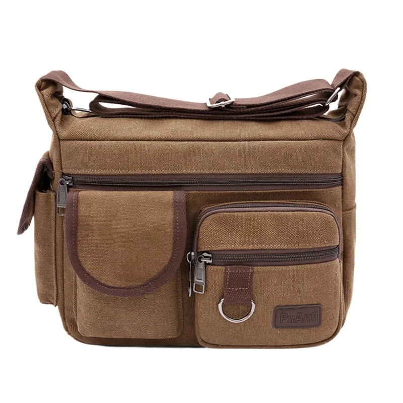 

Холщовая мужская сумка через плечо очень большой вместимости, многослойная студенческая дорожная сумка через плечо для женщин