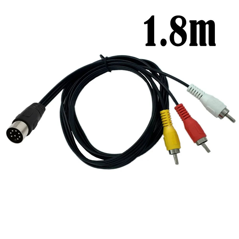 Din 8 Pin to3RCA kabel 8Pin Din męski wtyk do 3-RCA męski Adapter Audio kabel do instrumentu muzycznego sprzęt audio 0.5/1.8/3m