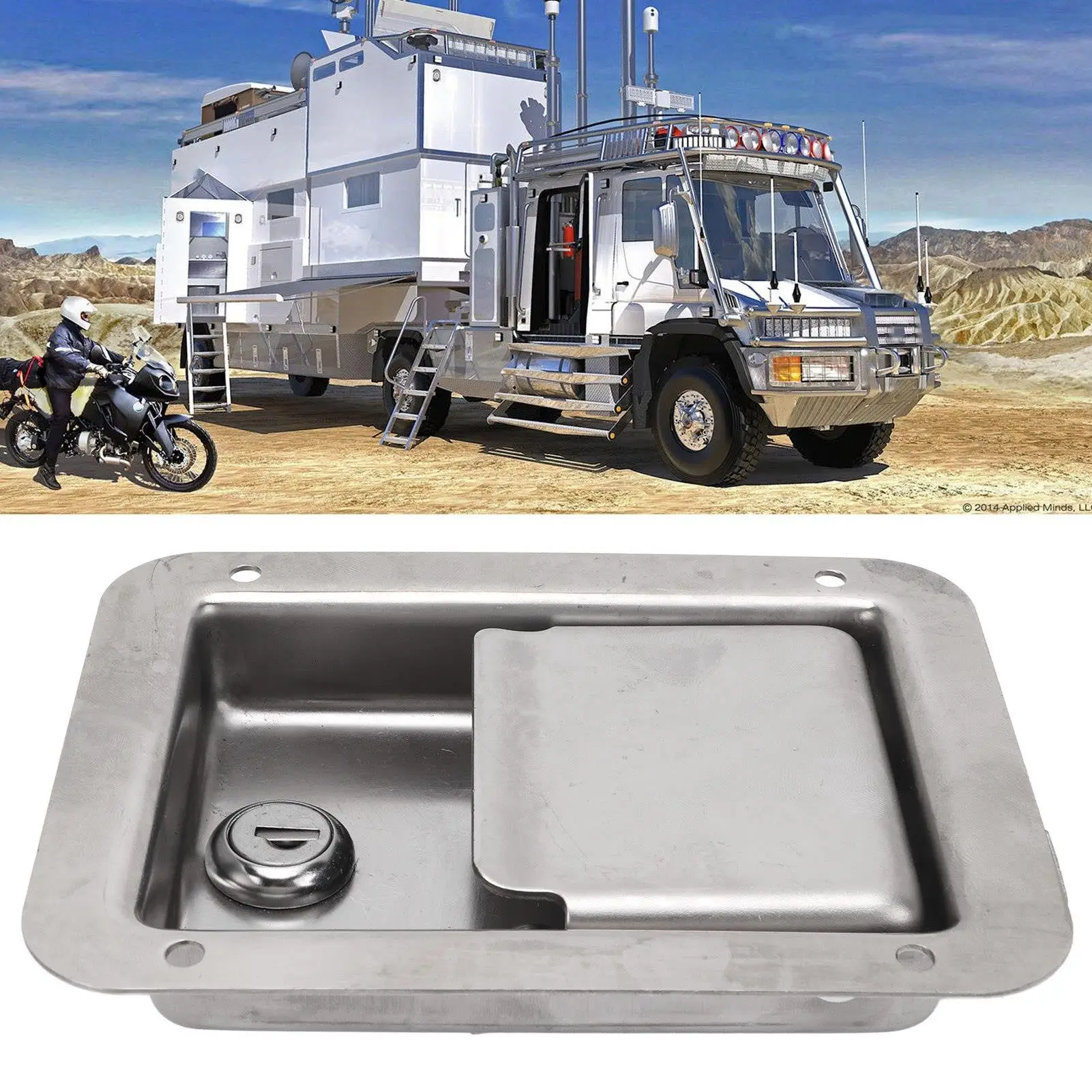 Weather-Resistant Paddle Latch Lock | Durable Polished Stainless Steel Toolbox Lock for Trailers, Campers & Trucks