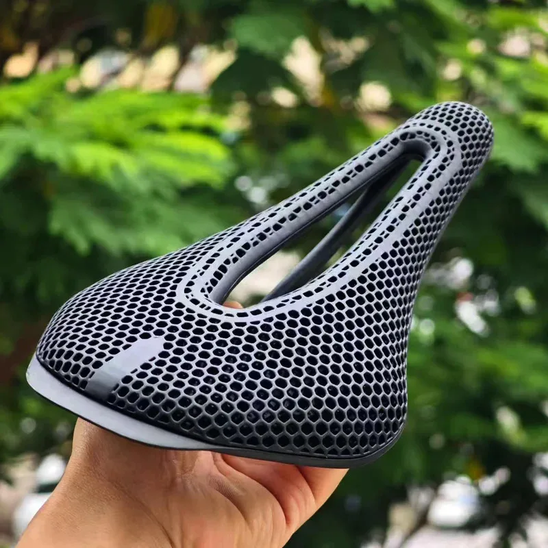 For 3D Printed Carbon Bicycle Saddle Ultralight Honeycomb Structure Breathable Shockproof for MTB Road Racing