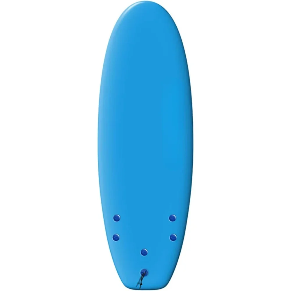 4 Ft10 Mini Surfboard, Foam Wax Free Soft Top Shortboard for Adults and Kids Blue Wave Tri-Finned Surfboard, Surfboard