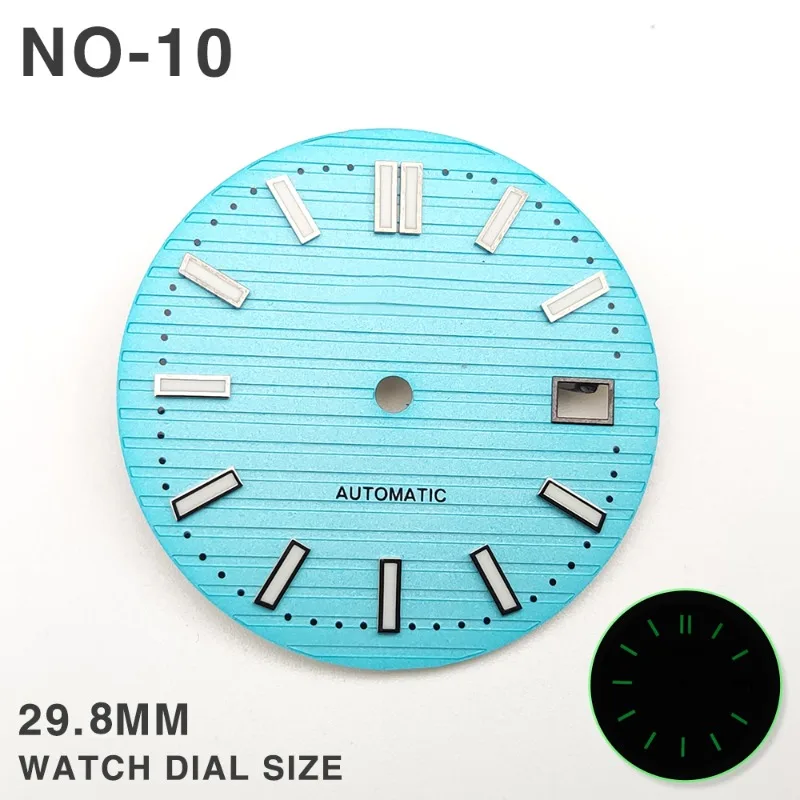 Accessori modificati da 29,8 mm per quadrante NH35 Giffney blu luminoso, sostituto Seiko per orologio Nautilus letteralmente