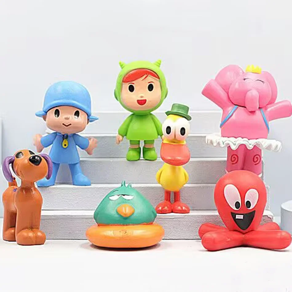 애니메이션 만화 포코요 루라 졸린 새 액션 피규어 장난감 피유유 플라스틱 케이크 장식 인형 엘리 파토 PVC 모델 피규어