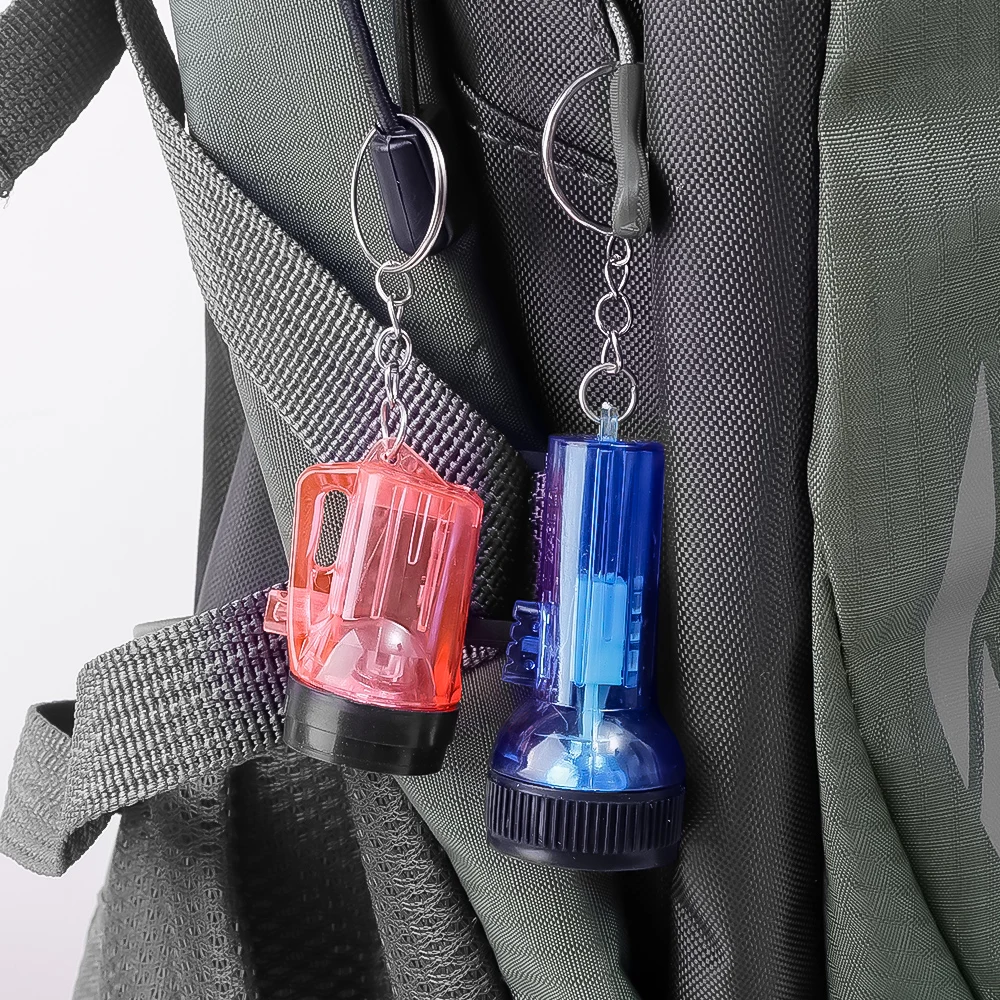 Mini Flashlight Keychain LED Luminous Torches for Outdoor Camping Fishing Battery Powered Lights Keyrings Pendant Accessories