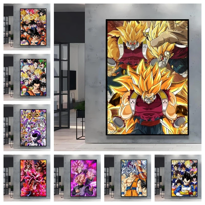 

Dragon Ball Goku Group Portrait Decor Painting Shows The Charm of Many Characters Waterproof and Durable Perfect for Collectors