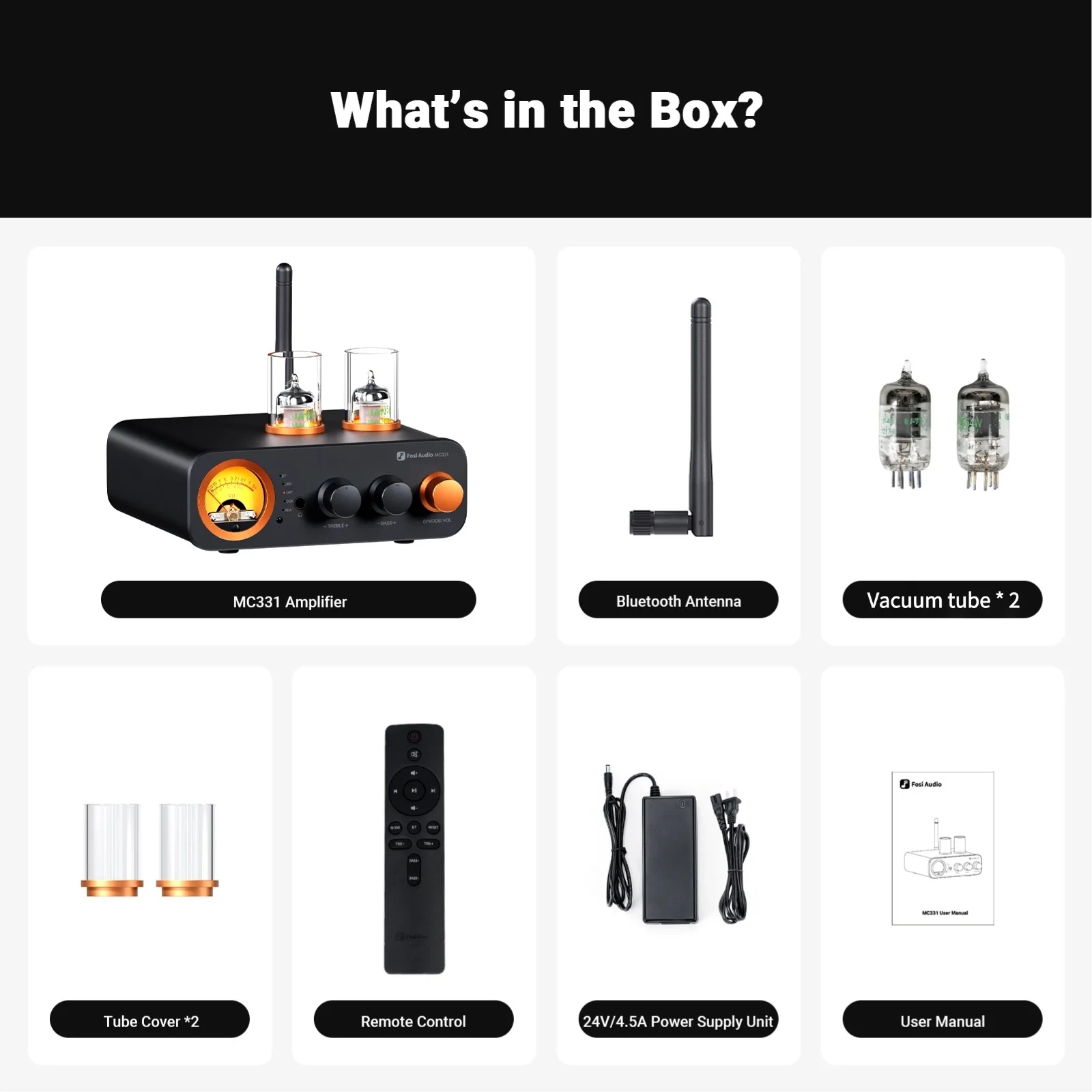 Fosi Audio MC331 真空管ハイブリッドアンプ Bluetooth Fosi Audio MC331 真空管インテグレーテッドアンプ DAC付き 2チャンネル