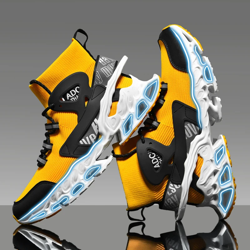 

Functional Blade Sports Shoes for Men, Retro Camouflage Splicing Design, Breathable Mesh Cushioned Running Shoes