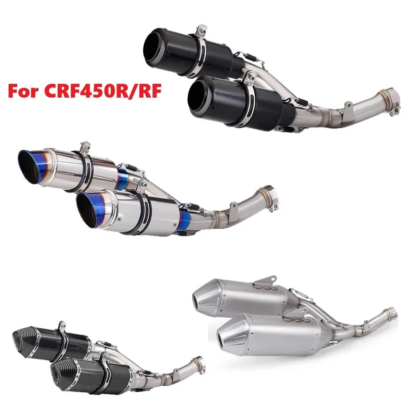 

Double Hole Stainless Steel Slip On Motorcycle Exhaust Muffler For Honda CRF450R CRF450RX 15-20