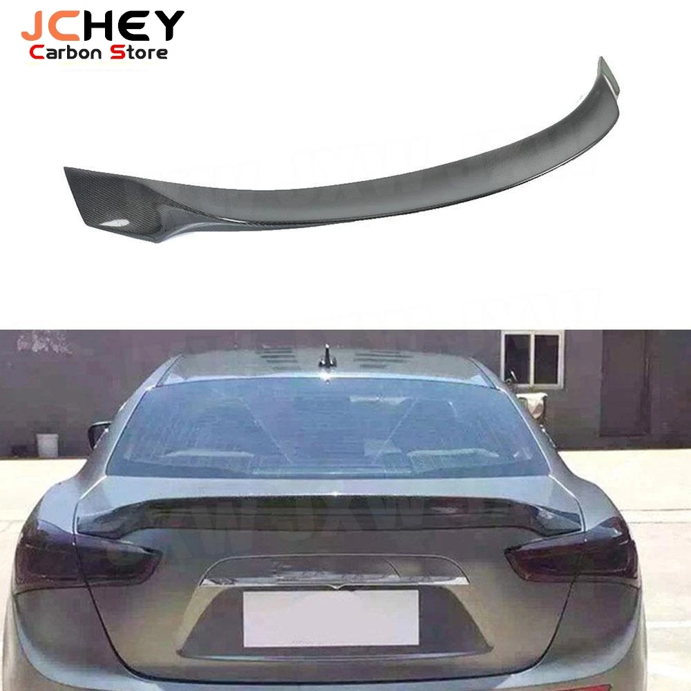 

JCHEY Carbon Fiber Rear Boot Spoiler Wings For Maserati Ghibli Q4 2014 2015 2016 2017 Car Racing Trunk Trim Sticker Bumper FRP