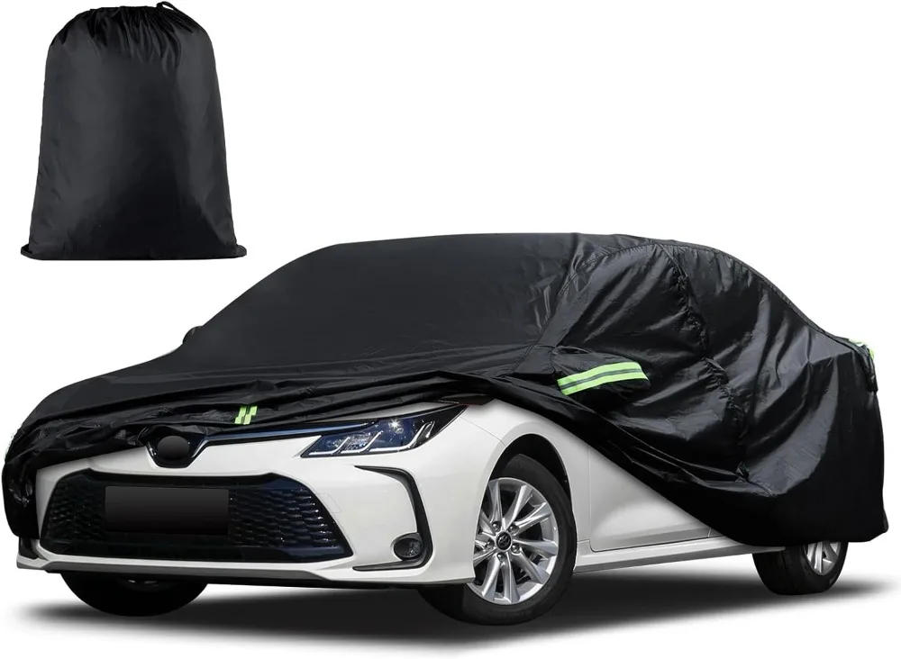 

Custom Fit Car Cover for Toyota Corolla, Honda Civic Models, Waterproof All Weather Full Exterior Protection with Door Zipper