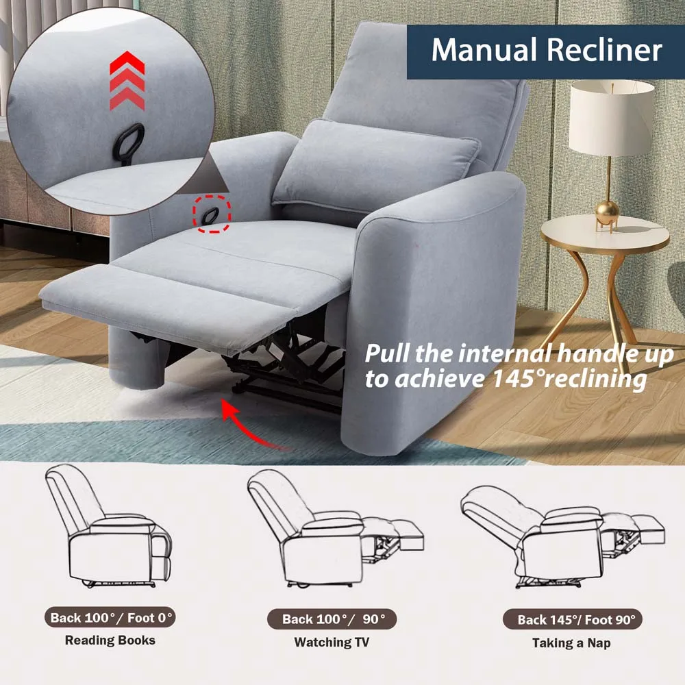 New design modern relaxing loung chair high back living room fabric armchair recliner leisure single sofa