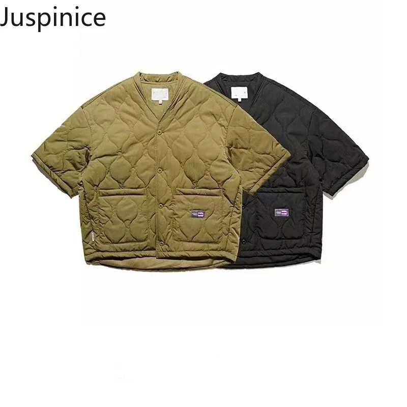 

Juspinice Daopao Cotton Jacket Men's Autumn/Winter Japanese Half Sleeve 2025 New Chinese Retro Large Loose Coat Male Clothing