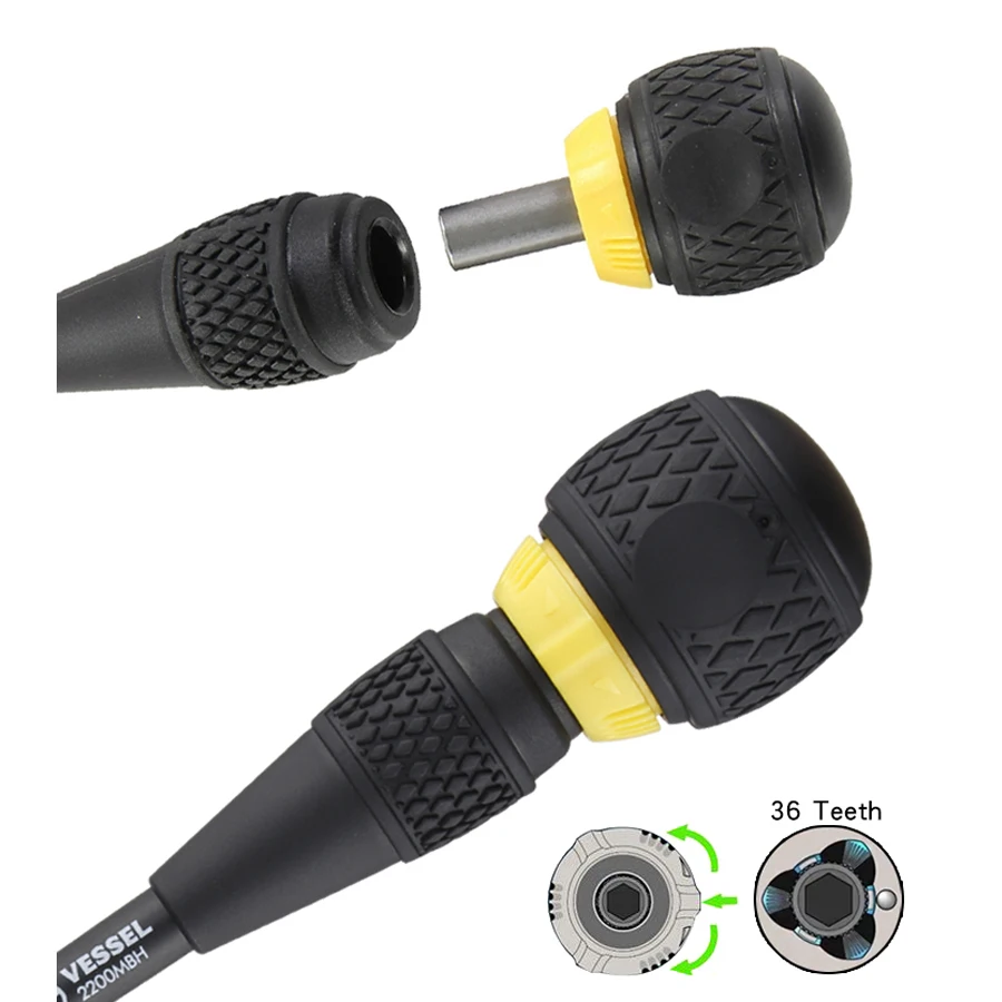 VESSEL Magnetic Screwdriver Set with 31 Bit Set in Slide Case Includes Extension Bit 2200MBH+31PCS