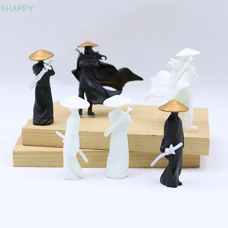 1PC Fairy Garden Miniatures Cool Chinese Kung Fu Swordsman Figure Sand Table Layout Mini Landscape Supplies Desk Decoration