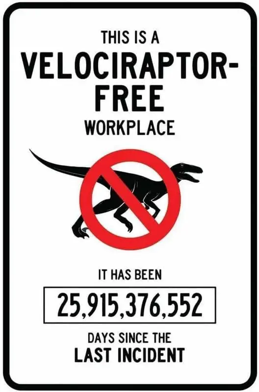 Velociraptor Free Workplace Sign Aluminum Metal Signs Funny Tin Signs Dinosaur Warning Sign This Vintage Chic Metal Tin Sign Is