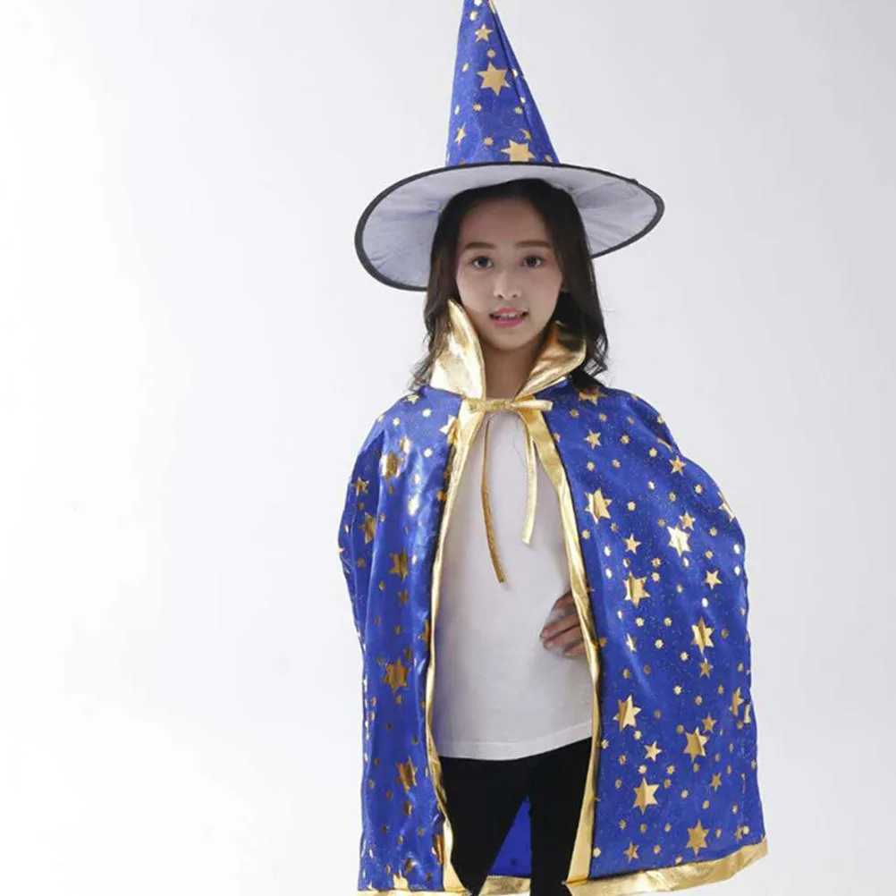 

1Pcs Five-Star Cloak Halloween Hooded Cape Comfortable Festival Stage Party Performance Costume Witch Cape for