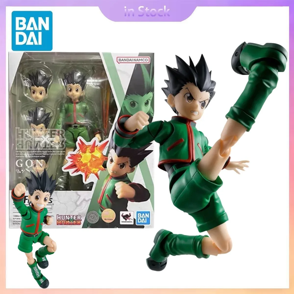 

Original Bandai Genuine In Stock SHF Gon·Freecss Hunter Anime Collection Action Figure Model Kits Gift for Boy girl Original box
