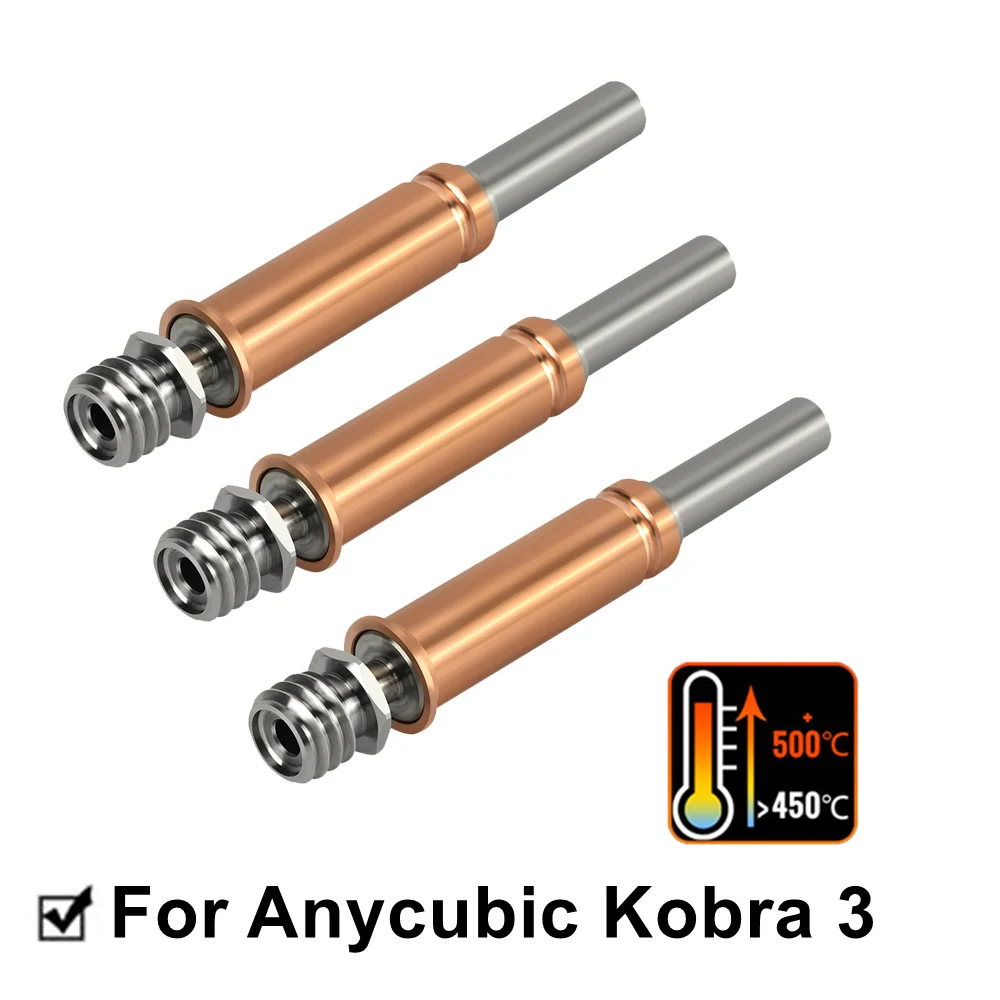 Anycubic Kobra 3 Bi-Metal Boğaz Titanyum alaşımlı Bakır Isı Kırma Kobra 3 Combo Hotend için Yükseltme